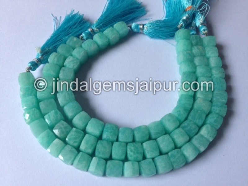 Amazonite Faceted Cube Beads